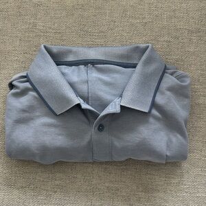 Lululemon Athletica Blue Polo Shirt Classic Short Sleeve Pique